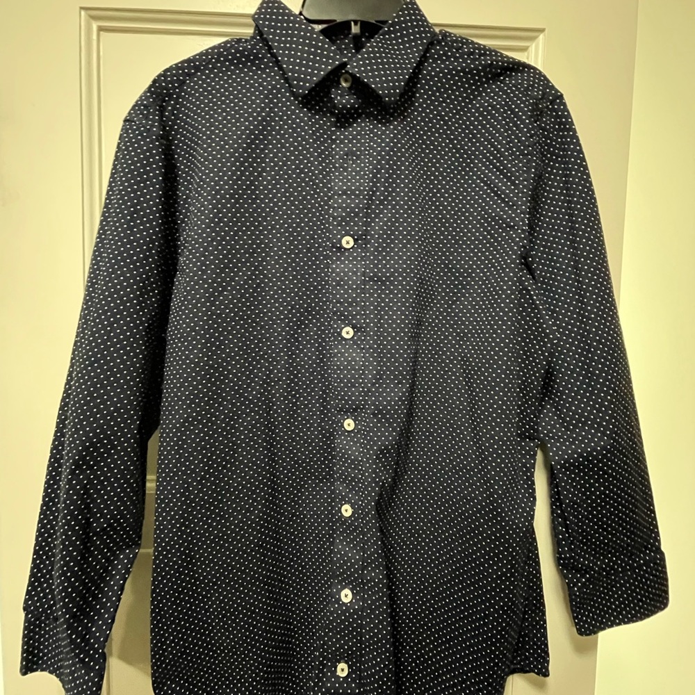 Men’s Button Down Shirt Navy Dot